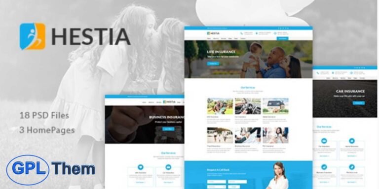 Hestia – Insurance Agency & Business PSD Template Hestia is a clean, modern, and fully customizable PSD template, perfect for insurance agencies, consultants, corporate businesses, and service-based companies. Designed with precision and a user-first approach, Hestia offers everything you need to create a professional and polished website layout.
