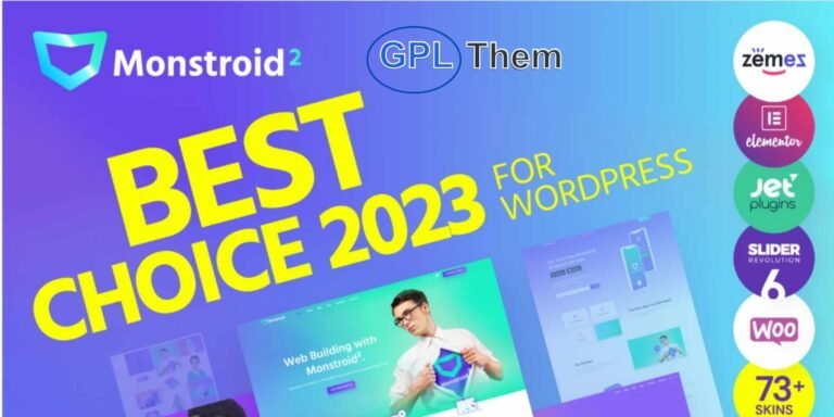 Monstroid2 – Versatile & Lightweight Elementor WordPress Theme Monstroid2 is a powerful, modern, and fully modular multipurpose WordPress theme designed to help you build any kind of website effortlessly. Whether you're launching a blog, business site, portfolio, or online store, Monstroid2 gives you the tools and flexibility to make it happen—without writing code.