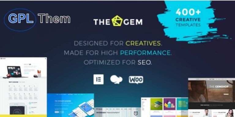 TheGem – Creative Multipurpose WordPress Theme for High-Performance Websites TheGem is a powerful and modern WordPress theme built for creatives, businesses, and professionals who want to launch beautiful, high-performing websites—fast. Fully responsive, retina-ready, and lightning-fast, TheGem is perfect for everything from corporate sites and portfolios to online stores, blogs, landing pages, and more.