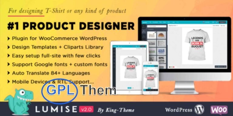 Lumise – WooCommerce Product Designer Plugin for WordPress Lumise is a powerful and user-friendly product designer plugin for WooCommerce, crafted using advanced HTML5 and JavaScript technologies. Developed by King-Theme, an Elite Author on Envato, Lumise is tailored for print-on-demand and custom product stores.