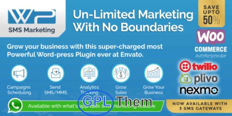 WordPress SMS Marketing Plugin – Boost Engagement with Bulk SMS Campaigns The WordPress SMS Marketing Plugin is a powerful, fully integrated solution designed to help businesses communicate with customers and boost sales through targeted SMS campaigns. Whether you run a restaurant, gym, spa, consultancy, yoga studio, shopping center, or hotel, this plugin is perfect for reaching your audience quickly and effectively.