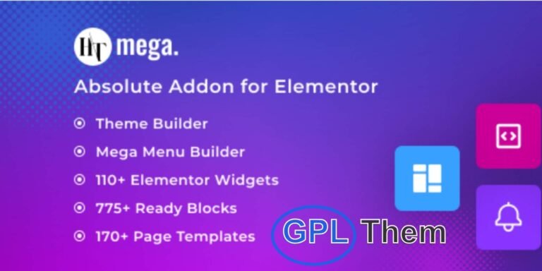 HT Mega Pro – Absolute Addons for Elementor Page Builder HT Mega Pro is a complete Elementor addon plugin that unlocks endless design potential for your WordPress website. Packed with 80+ flexible and responsive widgets and 360+ pre-built blocks, it helps you build beautiful, modern, and high-performing web pages with ease.