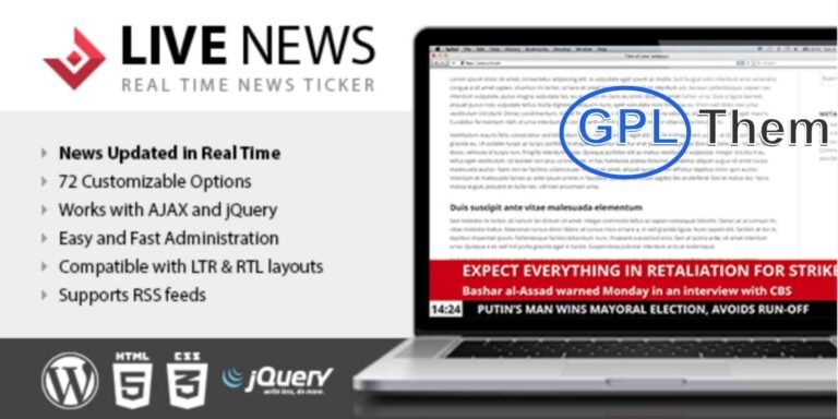 Live News – Real-Time News Ticker Plugin for WordPress Live News is a dynamic and customizable real-time news ticker plugin for WordPress, inspired by the sleek tickers used by major broadcast TV networks. This powerful tool lets you display scrolling news and updates in real time—keeping your website visitors informed and engaged with the latest information.