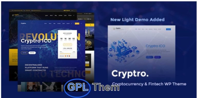 Cryptro – Powerful WordPress Theme for Cryptocurrency, Blockchain & Fintech Websites Cryptro is a modern and feature-rich WordPress theme built specifically for the cryptocurrency, blockchain, and financial technology industries. Whether you're launching a Bitcoin blog, promoting an ICO, or running a Fintech agency, Cryptro gives you the tools to create a stunning and professional online presence.