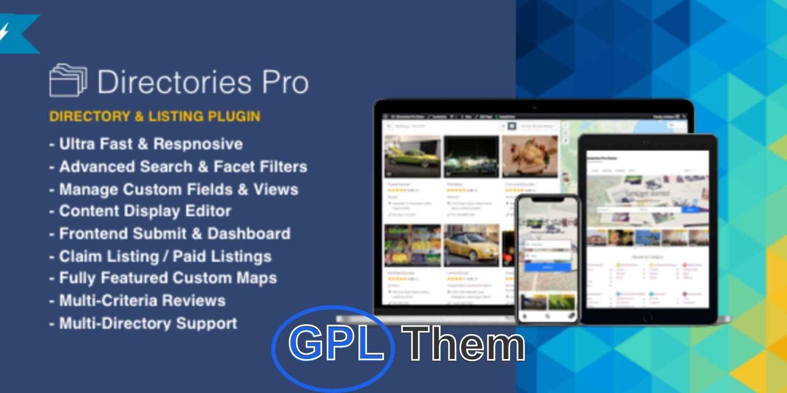 Directories Pro plugin for WordPress Directories Pro – Advanced Directory Plugin for WordPress Directories Pro is a powerful and flexible WordPress directory plugin that allows you to create any type of directory site with ease. Whether you're building a local business listing like Yelp, a user directory, a property listing platform, or a website directory, Directories Pro provides all the tools you need in one robust solution.