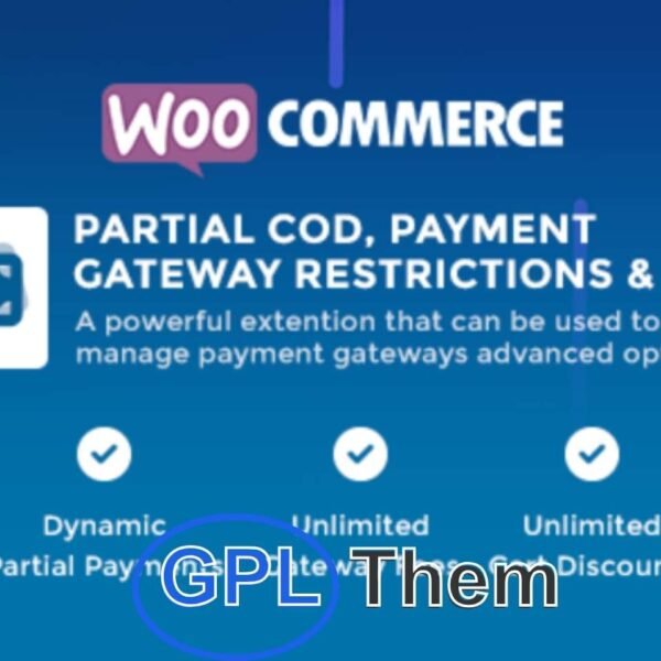 WooCommerce Partial COD – Smart Payment Gateway Restrictions & Conditional Fees WooCommerce Partial COD is a powerful and flexible extension designed to give you full control over how payment gateways—especially Cash on Delivery (COD)—are offered in your WooCommerce store. Easily manage payment method availability, apply additional fees, and set advanced rules based on cart contents, products, categories, shipping methods, and more.