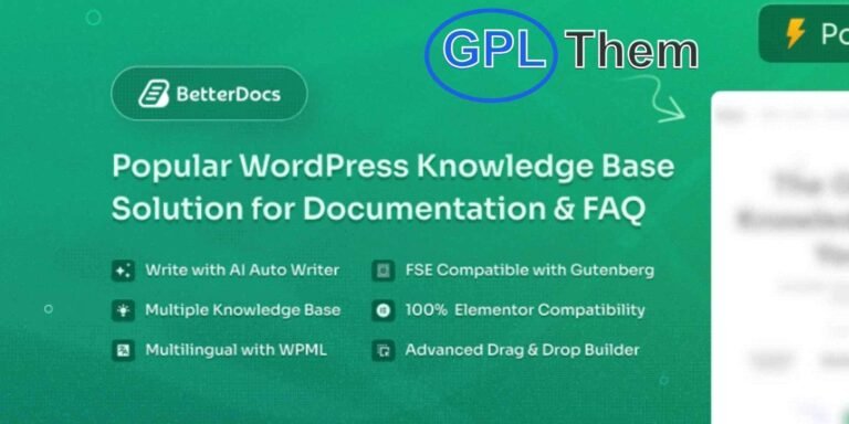 BetterDocs Pro – Powerful Knowledge Base Plugin for WordPress BetterDocs Pro is the ultimate solution for building a high-performance knowledge base on your WordPress website. It helps you streamline support by providing detailed documentation, reducing support tickets, enhancing user experience, and boosting team productivity.