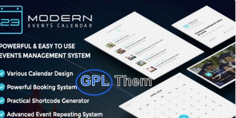 Webnus Modern Events Calendar Pro + All Addons – Advanced WordPress Event Management Plugin Modern Events Calendar Pro by Webnus is a feature-rich and visually stunning WordPress event calendar plugin, designed with modern UI/UX trends and the latest web technologies. Perfect for event organizers, businesses, and venues, it provides an intuitive platform to manage events and bookings effortlessly.