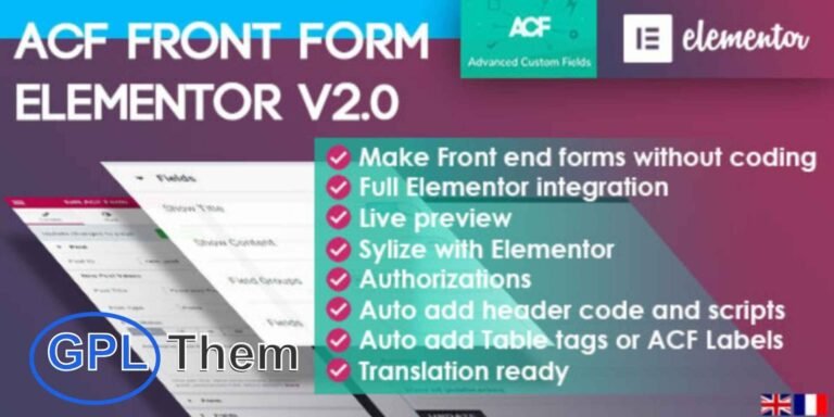 ACF Front Form for Elementor – Create Front-End Forms Easily ACF Front Form for Elementor brings the power of Advanced Custom Fields (ACF) directly to the Elementor Page Builder, allowing you to create front-end forms without writing a single line of code. Traditionally, using ACF forms on the front end required PHP coding and custom hooks. This plugin simplifies the entire process.