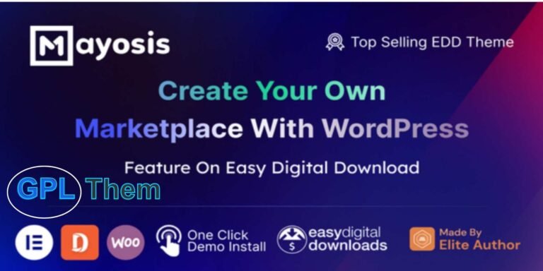 Mayosis – Create Your Own Digital Marketplace with WordPress Looking to launch your own digital marketplace? Whether you're selling templates, music, eBooks, tutorials, stock photos, digital art, software, or plugins, Mayosis is the perfect WordPress theme for building your online store. Built around Easy Digital Downloads (EDD), Mayosis gives you everything you need to start selling digital products in just a few hours.
