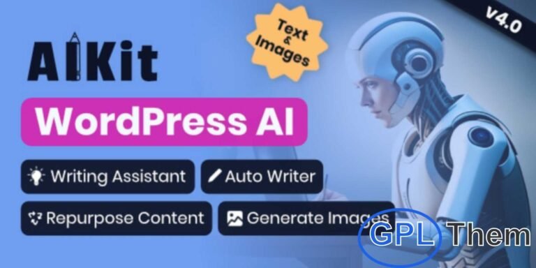 AIKit – AI Writing Assistant Plugin for WordPress (Powered by GPT-3 & GPT-4) AIKit is a powerful AI writing assistant plugin that seamlessly integrates OpenAI’s GPT-3 and GPT-4 models into your WordPress website. With AIKit, you can instantly generate high-quality content, images, and copy — all without leaving your WordPress editor.