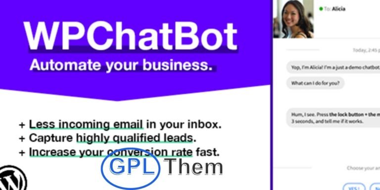WPBot Pro – Smart ChatBot Plugin for WordPress WPBot Pro is an advanced WordPress chatbot plugin designed to boost user engagement, enhance customer support, and help you generate more leads and email subscribers — all through automated, intelligent conversations.