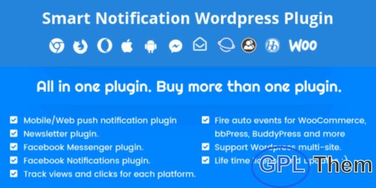 Smart Notification – All-in-One Push Notification & Messaging Plugin for WordPress Smart Notification is a powerful, multi-platform push notification and messaging plugin for WordPress. Designed as a standalone system, it allows you to send real-time notifications across various channels without relying on WordPress’s built-in features.