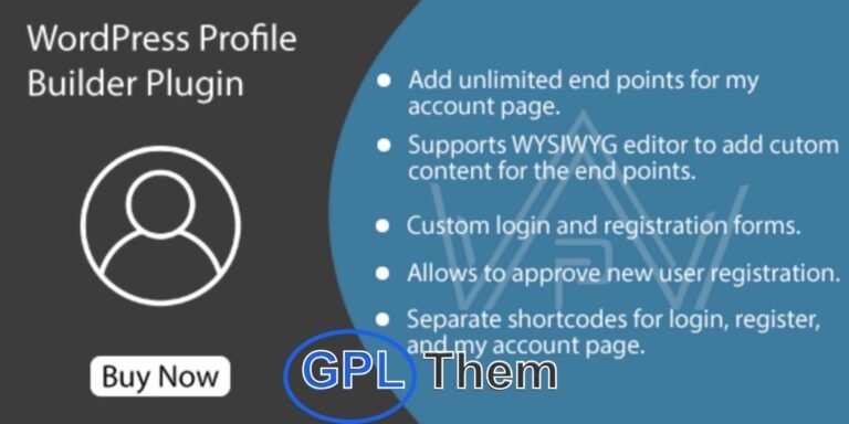 Profile Builder Pro – Advanced WordPress User Profile Plugin with Addons Profile Builder Pro is a powerful WordPress plugin that allows you to create fully customizable front-end login, registration, and user profile forms. Ideal for membership sites, online communities, or any site needing user management on the front end.