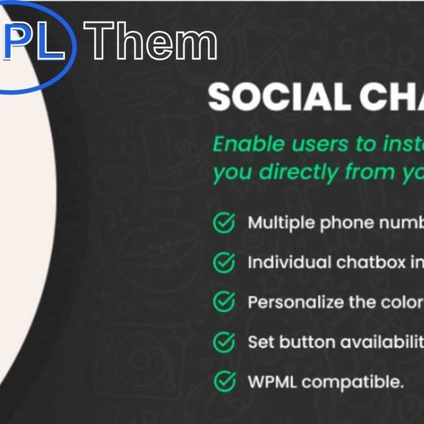 Social Chat Pro – WhatsApp Click-to-Chat Plugin for WordPress Social Chat Pro is a powerful WhatsApp chat plugin for WordPress that makes it easy for users to connect with you instantly. With just one click, visitors can start a conversation directly from your website to your WhatsApp number—boosting engagement and improving customer support.
