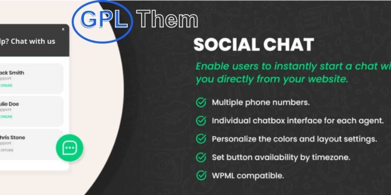 Social Chat Pro – WhatsApp Click-to-Chat Plugin for WordPress Social Chat Pro is a powerful WhatsApp chat plugin for WordPress that makes it easy for users to connect with you instantly. With just one click, visitors can start a conversation directly from your website to your WhatsApp number—boosting engagement and improving customer support.