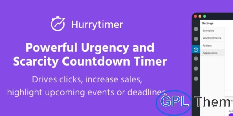 HurryTimer Pro – Scarcity & Countdown Timer Plugin for WordPress HurryTimer Pro is a powerful countdown timer plugin for WordPress designed to create urgency and boost conversions. Whether you're running limited-time offers, flash sales, or highlighting upcoming events, HurryTimer helps drive action by leveraging scarcity marketing tactics proven to increase engagement and sales.