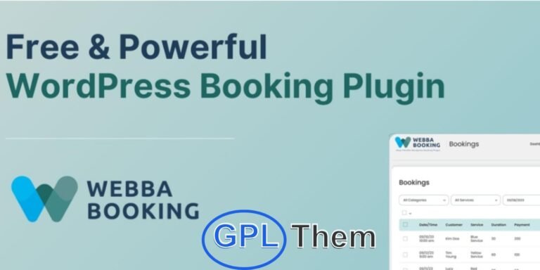 Webba Booking – Flexible Appointment & Reservation Plugin for WordPress Webba Booking is a user-friendly and feature-rich WordPress appointment and reservation plugin built to simplify online bookings for service-based businesses. Designed with flexibility in mind, it supports a wide range of booking scenarios—making it ideal for salons, clinics, consultants, fitness centers, and more.