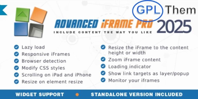Advanced iFrame Pro – Flexible and Secure iFrame Plugin for WordPress Advanced iFrame Pro is a powerful WordPress plugin that lets you embed external content on your site with full control over how it's displayed. Customize iframe behavior by hiding or modifying elements, resizing automatically, and even forwarding parameters for dynamic content loading.