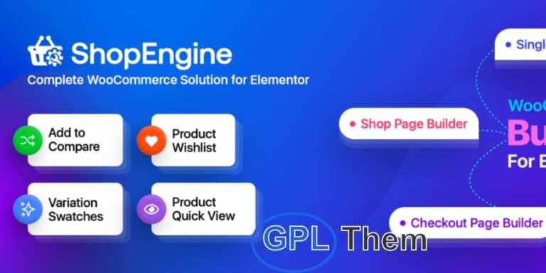 ShopEngine Pro – Complete WooCommerce Builder for Elementor ShopEngine Pro is a lightweight yet powerful WooCommerce solution for Elementor, designed to deliver blazing-fast performance and full customization flexibility. This all-in-one toolkit comes packed with essential eCommerce features like a WooCommerce Builder, Product Comparison, Wishlist, Variation Swatches, Pre-Order, Quick Checkout, and much more.
