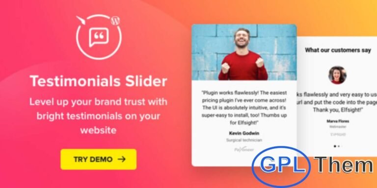 Testimonials Slider – Showcase Customer Feedback on WordPress with Style Testimonials Slider is a powerful and user-friendly WordPress plugin that lets you display customer reviews and feedback in an attractive, dynamic slider format. Boost trust and conversion by showcasing real testimonials, complete with the reviewer’s name, photo, company logo, and even a link to their website.