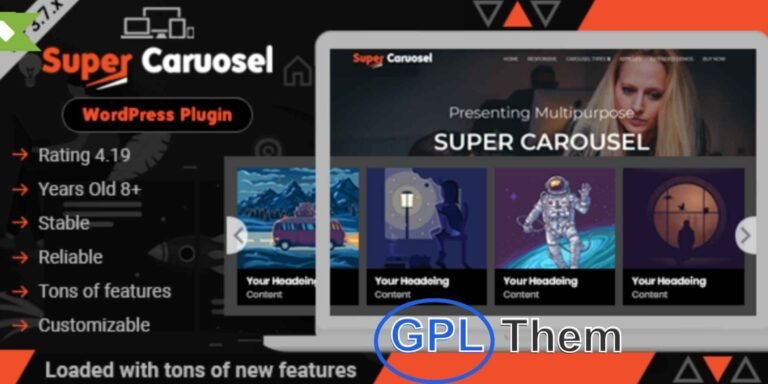 Super Carousel – Responsive Image & Content Carousel Plugin for WordPress Super Carousel is a flexible and fully responsive WordPress carousel plugin that lets you create stunning image and content sliders with ease. Whether you're showcasing portfolio items, testimonials, blog posts, or images from your WordPress Media Library, this plugin delivers a visually engaging experience on all devices.