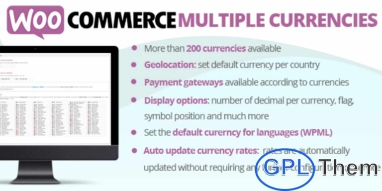 WooCommerce Multiple Currencies – Seamless Multi-Currency Support for Your WordPress Store Easily sell worldwide with WooCommerce Multiple Currencies, the ultimate WordPress plugin that allows your store to display product prices in different currencies based on customer selection. It’s the perfect solution for international eCommerce stores looking to provide a localized shopping experience.