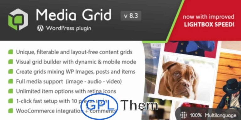 Media Grid – Responsive Portfolio Plugin for WordPress Showcase your work in style with Media Grid, a powerful and flexible WordPress portfolio plugin that lets you create unlimited responsive, filterable, and paginated portfolios with ease. Powered by a dynamic masonry grid layout, Media Grid helps you build visually stunning galleries that adapt beautifully to any screen size.