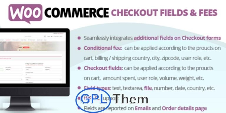 WooCommerce Checkout Fields & Fees – Add Custom Fields and Conditional Fees to Checkout Enhance your WooCommerce checkout experience with the Checkout Fields & Fees Extension—a powerful plugin that lets you add custom billing and shipping fields and apply dynamic fees or discounts based on user input and custom conditions.