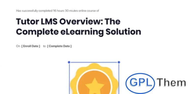 Tutor LMS Certificate Builder – Drag & Drop Certificate Designer for Online Courses Design professional course completion certificates with ease using the Tutor LMS Certificate Builder. This intuitive drag-and-drop tool allows you to create and customize beautiful certificates directly within your WordPress dashboard—no coding required.