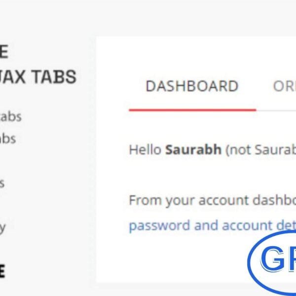 SS WooCommerce MyAccount Ajax Tabs – Customize & Enhance My Account Pages SS WooCommerce MyAccount Ajax Tabs is a lightweight and user-friendly plugin that allows you to customize and convert WooCommerce My Account tabs into fast-loading Ajax tabs. Improve the user experience by eliminating page reloads and making navigation within the customer dashboard seamless and efficient.