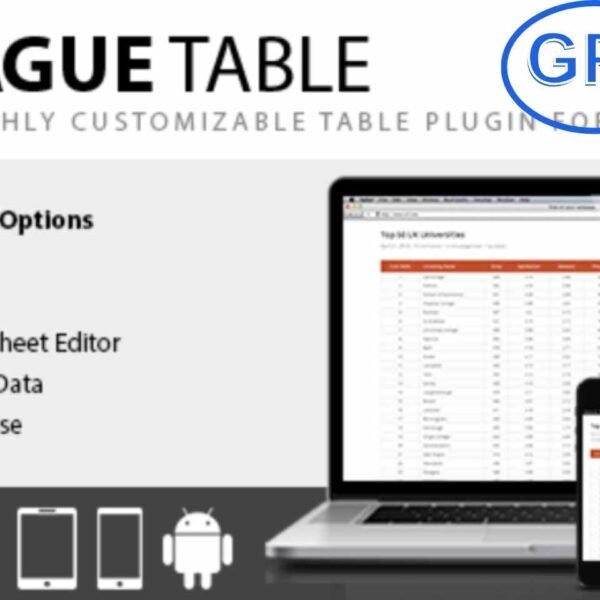 League Table – Responsive & Sortable WordPress Tables Plugin League Table is a highly flexible WordPress plugin that lets you easily create responsive, sortable, and customizable tables within your posts, pages, custom post types, or widget areas. Ideal for sports rankings, product comparisons, pricing tables, or any data-driven content, this plugin combines ease of use with powerful customization options.