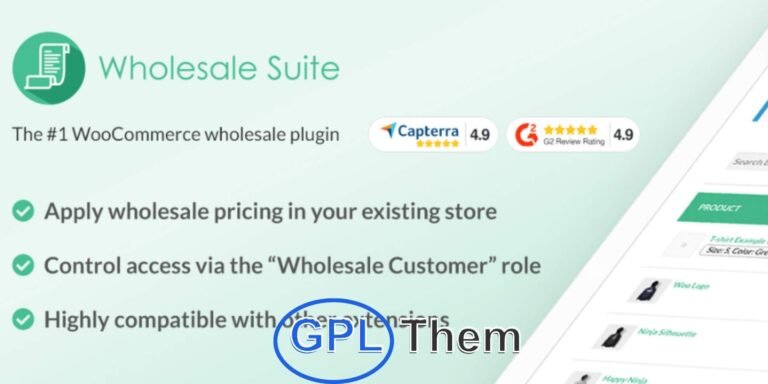 WooCommerce Wholesale Prices Premium – Advanced Wholesale Pricing Made Easy Easily set and manage wholesale pricing on your existing WooCommerce store with the WooCommerce Wholesale Prices Premium plugin. Create exclusive pricing tiers for wholesale customers, offer discounted rates, and streamline your B2B order process — all without needing a separate website.