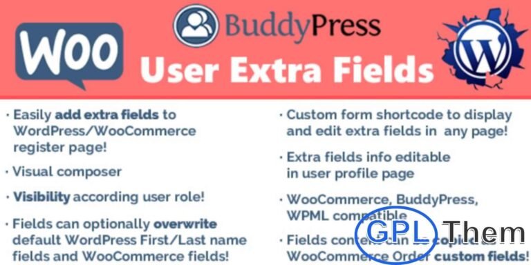 User Extra Fields – Custom User Profile Fields Plugin for WordPress Easily Add Custom Fields to Registration & User Profile Pages The User Extra Fields plugin enhances your WordPress site by allowing you to add custom fields to user profiles, registration forms, and account pages—no coding required.