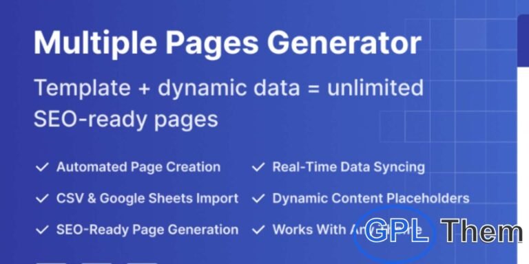 MPG: Multiple Pages Generator Plugin by Themeisle Effortless Mass Page Creation for WordPress MPG by Themeisle transforms the way you generate large-scale content in WordPress. Whether you're targeting multiple locations, services, or keywords, this powerful plugin allows you to create thousands of optimized, unique pages in minutes—without compromising quality.