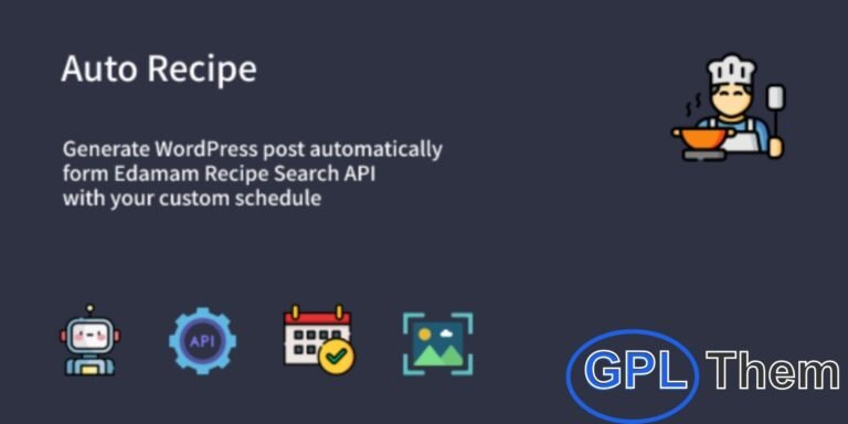 Auto Recipe – Automatic Recipe Post Generator for WordPress Effortlessly Create Recipe Posts Using Edamam API Auto Recipe is a powerful WordPress plugin that automatically generates recipe posts using the Edamam Recipe Search API. Ideal for food bloggers, recipe websites, and niche content creators, this plugin allows you to populate your site with high-quality, SEO-optimized recipe content—all on autopilot.