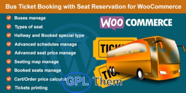 Bus Ticket Booking with Seat Reservation – WooCommerce Extension Easily manage your bus ticketing system with the Bus Ticket Booking with Seat Reservation extension for WooCommerce. This powerful plugin enables you to offer a seamless seat reservation experience, allowing customers to choose their preferred seats during the booking process.
