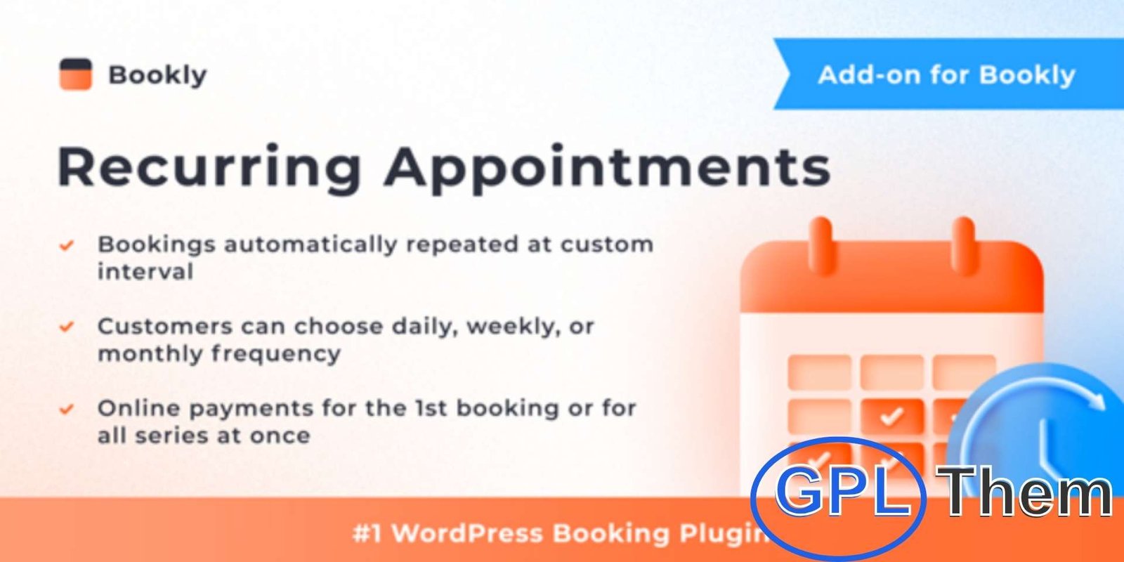 Bookly Recurring Appointments – Addon Bookly Recurring Appointments Add-On – Enable Repeat Bookings with Ease Bookly Recurring Appointments is a powerful add-on for the Bookly Pro plugin, allowing your clients to schedule recurring appointments weeks or even months in advance—perfect for ongoing services and regular sessions.