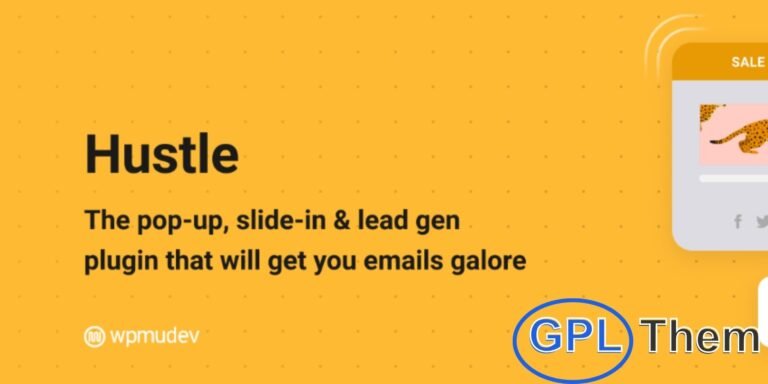 Hustle Pro by WPMU DEV – Powerful Email Opt-in & Marketing Pop-Up Plugin for WordPress Hustle Pro is a feature-rich WordPress plugin designed to boost your email list and marketing efforts. Create stylish email opt-ins, targeted pop-ups, slide-ins, and floating social share bars with ease. What sets Hustle apart is its advanced AdBlock bypass technology, ensuring your marketing messages reach your audience—even those using ad blockers.