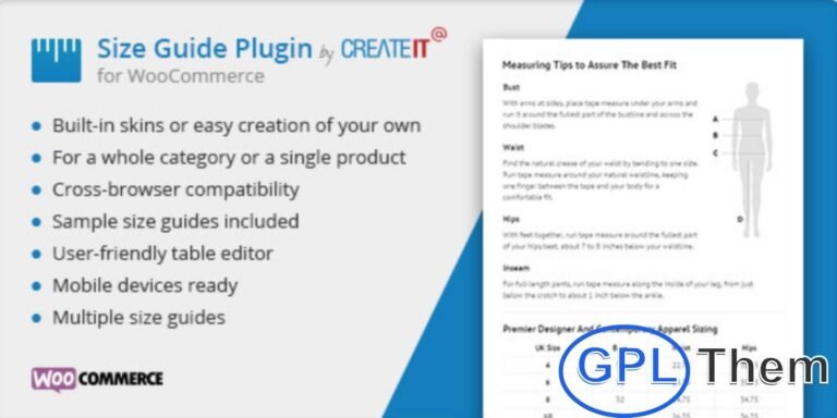 WooCommerce Product Size Guide – Custom Size Charts for Your Store Enhance your online store with the WooCommerce Product Size Guide plugin—an essential tool for adding custom size charts to your product pages. Help your customers make informed purchasing decisions by displaying clear and accurate sizing information for clothing, footwear, accessories, and more.