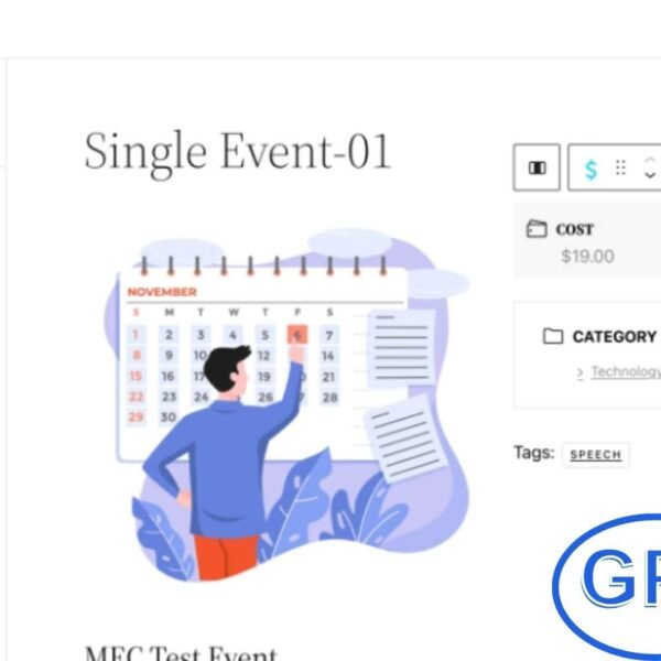Webnus Gutenberg Single Builder Addon – Custom Event Layout Builder for WordPress The Gutenberg Single Builder Addon by Webnus allows you to fully customize the design of your single event pages using the Gutenberg block editor. Build ready-made templates for all your events with flexible layout options, drag-and-drop functionality, and complete control over every element—no coding required.