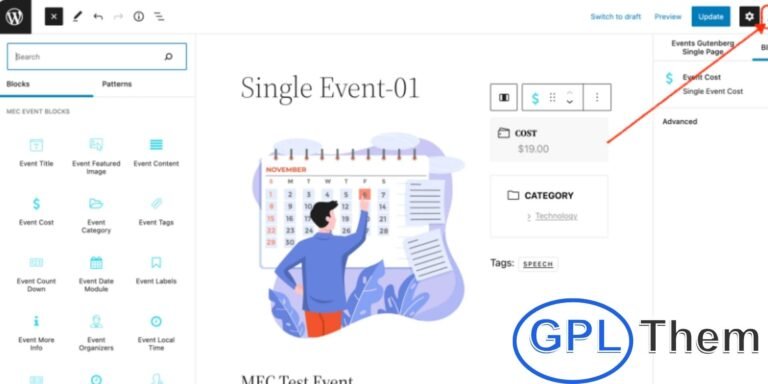 Webnus Gutenberg Single Builder Addon – Custom Event Layout Builder for WordPress The Gutenberg Single Builder Addon by Webnus allows you to fully customize the design of your single event pages using the Gutenberg block editor. Build ready-made templates for all your events with flexible layout options, drag-and-drop functionality, and complete control over every element—no coding required.