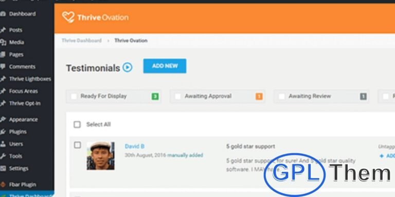 Thrive Ovation – Powerful WordPress Testimonial Management Plugin Thrive Ovation is the ultimate WordPress plugin designed to help you collect, manage, and showcase customer testimonials effortlessly. As one of the most overlooked yet highly effective conversion tools, testimonials build trust and boost credibility—driving more leads and sales for your business.