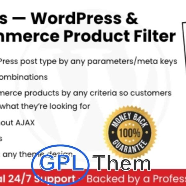 Filter Plus Pro v1.0.18 – WordPress Filter, WooCommerce Product Filtering by Categories, Tags, Price Range