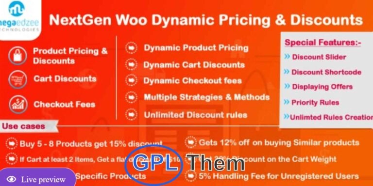 NextGen – WooCommerce Dynamic Pricing & Discounts Plugin NextGen is the ultimate WooCommerce plugin for managing dynamic pricing and discounts across your online store. Whether you want to run storewide promotions, set up quantity-based discounts, or create personalized offers, NextGen gives you complete control.