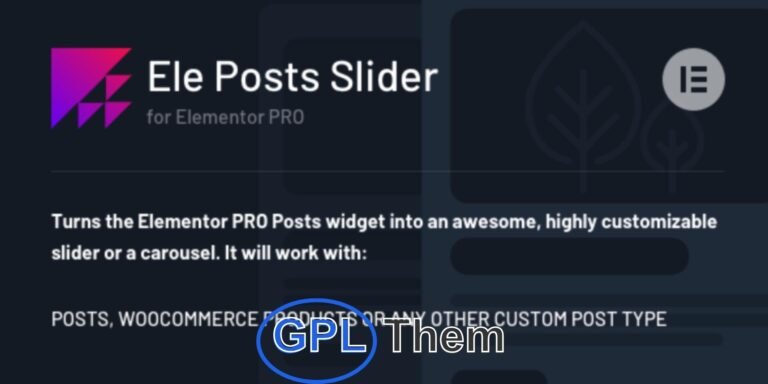 Ele Posts Slider – Advanced Post Type Slider Addon for Elementor PRO Ele Posts Slider is a powerful Elementor PRO add-on that transforms the default “Posts” widget into a fully customizable slider. Seamlessly display any post type in an engaging slider format without writing a single line of code.