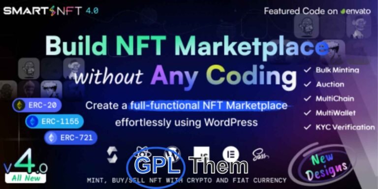 Smart NFT – WordPress Plugin for Creating NFT Marketplaces Smart NFT is a powerful WordPress plugin that lets you build a fully functional NFT marketplace with ease—no coding required. Designed with user-friendly control panels and customizable layouts, Smart NFT simplifies the complex process of NFT creation and trading.