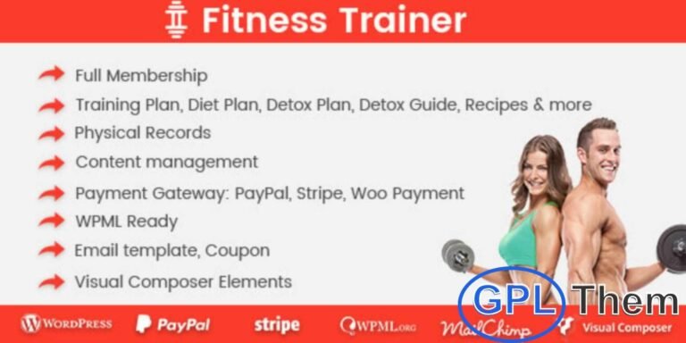 Fitness Trainer – WordPress Plugin for Personal Trainers & Gyms Fitness Trainer is a powerful and easy-to-use WordPress plugin designed for personal trainers, fitness coaches, and gym owners. Simply install the plugin, and it will automatically generate all the essential pages, email templates, and configuration settings needed to get started—saving you time and effort.