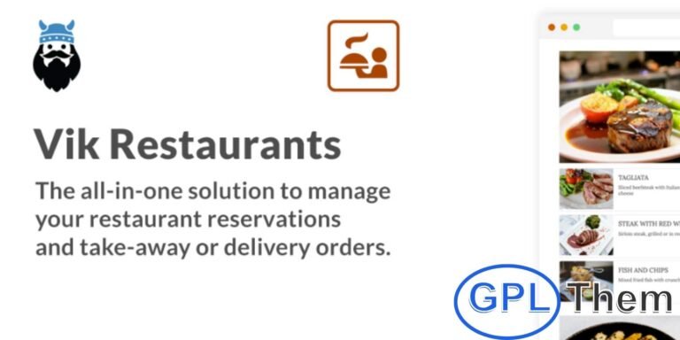 Vik Restaurants Pro – Complete Restaurant Management Plugin for WordPress Vik Restaurants Pro is a comprehensive WordPress plugin designed to streamline your restaurant operations. Whether you're managing dine-in reservations, take-away orders, or home deliveries, this all-in-one solution provides everything you need in one powerful platform.