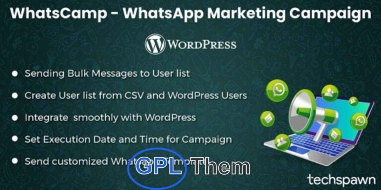 WhatsCamp – WhatsApp Marketing for WordPress Supercharge your WhatsApp marketing with WhatsCamp, the all-in-one plugin for WordPress. Create, launch, and manage targeted WhatsApp campaigns directly from your dashboard. Boost customer engagement, drive more sales, and grow your business effortlessly.